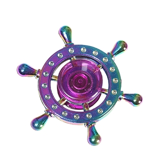 Farverig fidget spinner i skibsrat-form